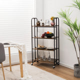 Carrito Plegable con Ruedas y Estantes de Almacenamiento para Cocina-4 Niveles