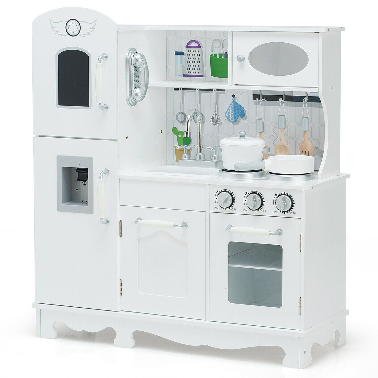 Juego de juguetes de cocina de imitación para niños con dispensador de agua