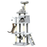 Árbol para gatos de 66 pulgadas, condominio, centro de actividades multinivel para gatitos - Gris
