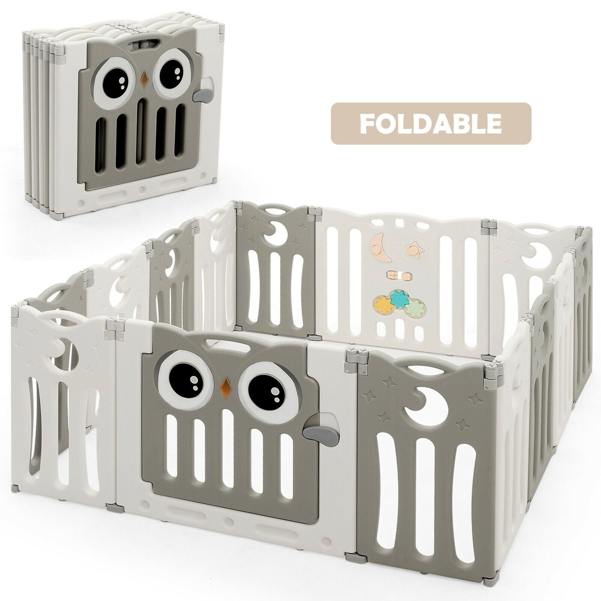 Parque para bebés de 14 paneles, centro de actividades para niños, corralito plegable con puerta con cerradura