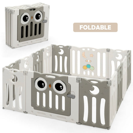 Parque para bebés de 14 paneles, centro de actividades para niños, corralito plegable con puerta con cerradura