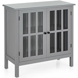 Glass Door Sideboard Console Storage Buffet Cabinet