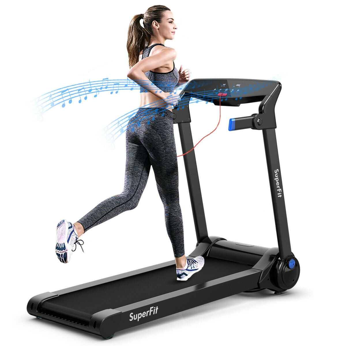 Cinta de correr eléctrica plegable de 3 HP con altavoz Bluetooth