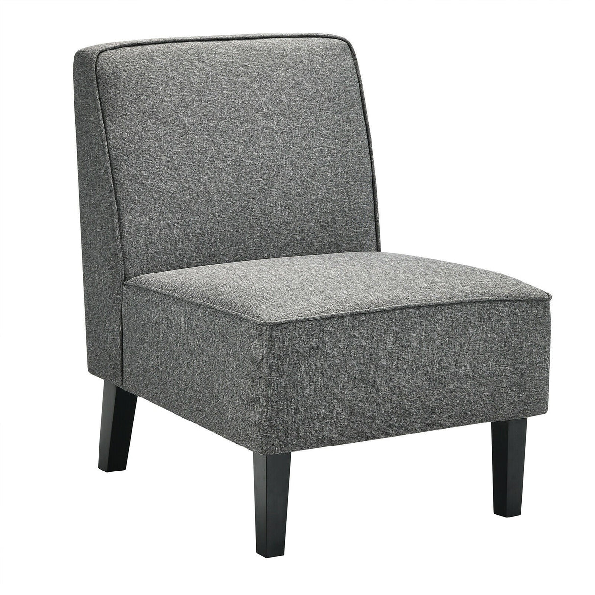 Sillón decorativo moderno sin brazos con patas de madera de caucho