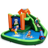 Castillo hinchable con tobogán y parque acuático sin soplador