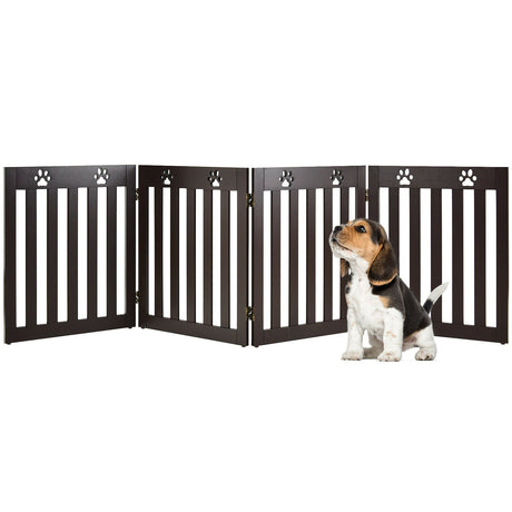 Barrera de seguridad plegable de madera de 24 pulgadas para mascotas, con bisagra de 360°