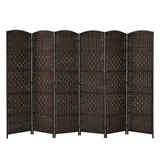 6.5Ft 6-Panel Weave Folding Fiber Room Divider Screen