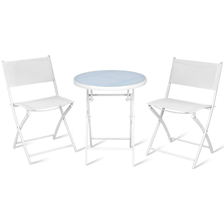 Juego de bistró plegable para patio de 3 piezas para balcón o espacio exterior