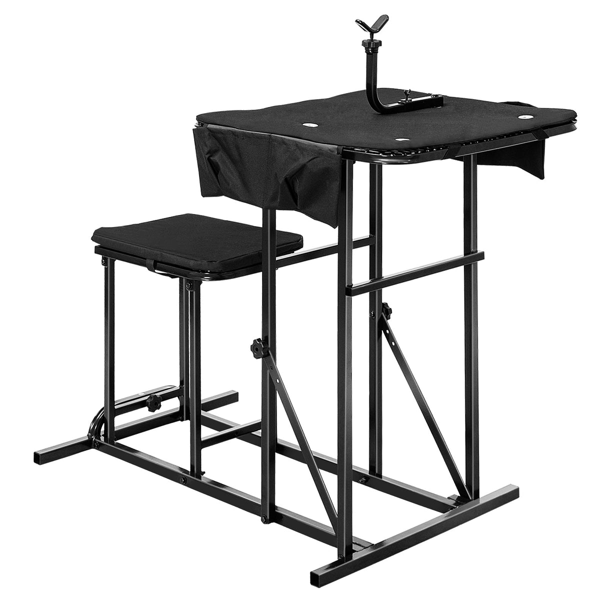 Banco de tiro plegable con mesa de altura ajustable