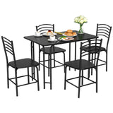 Juego de comedor rectangular de madera de 5 piezas
