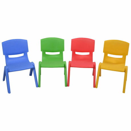 Paquete de 4 sillas de plástico apilables y coloridas para niños
