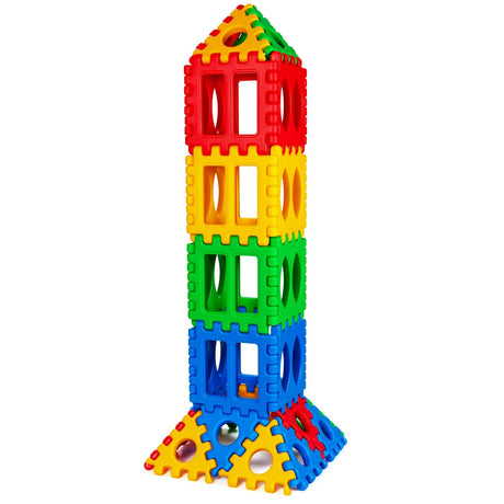 32 Piezas de Bloques Grandes de Waffle para Niños, Juguete Educativo de Construcción Apilable