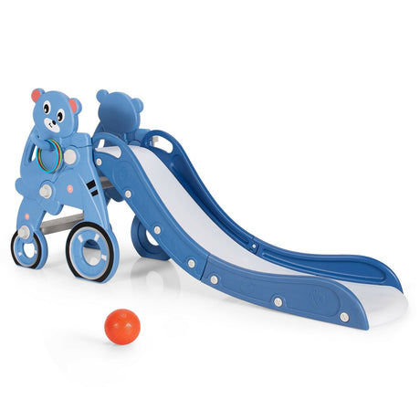 Tobogán plegable 4 en 1 para bebés y niños pequeños con pelota