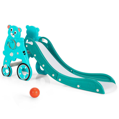 Tobogán plegable 4 en 1 para bebés y niños pequeños con pelota