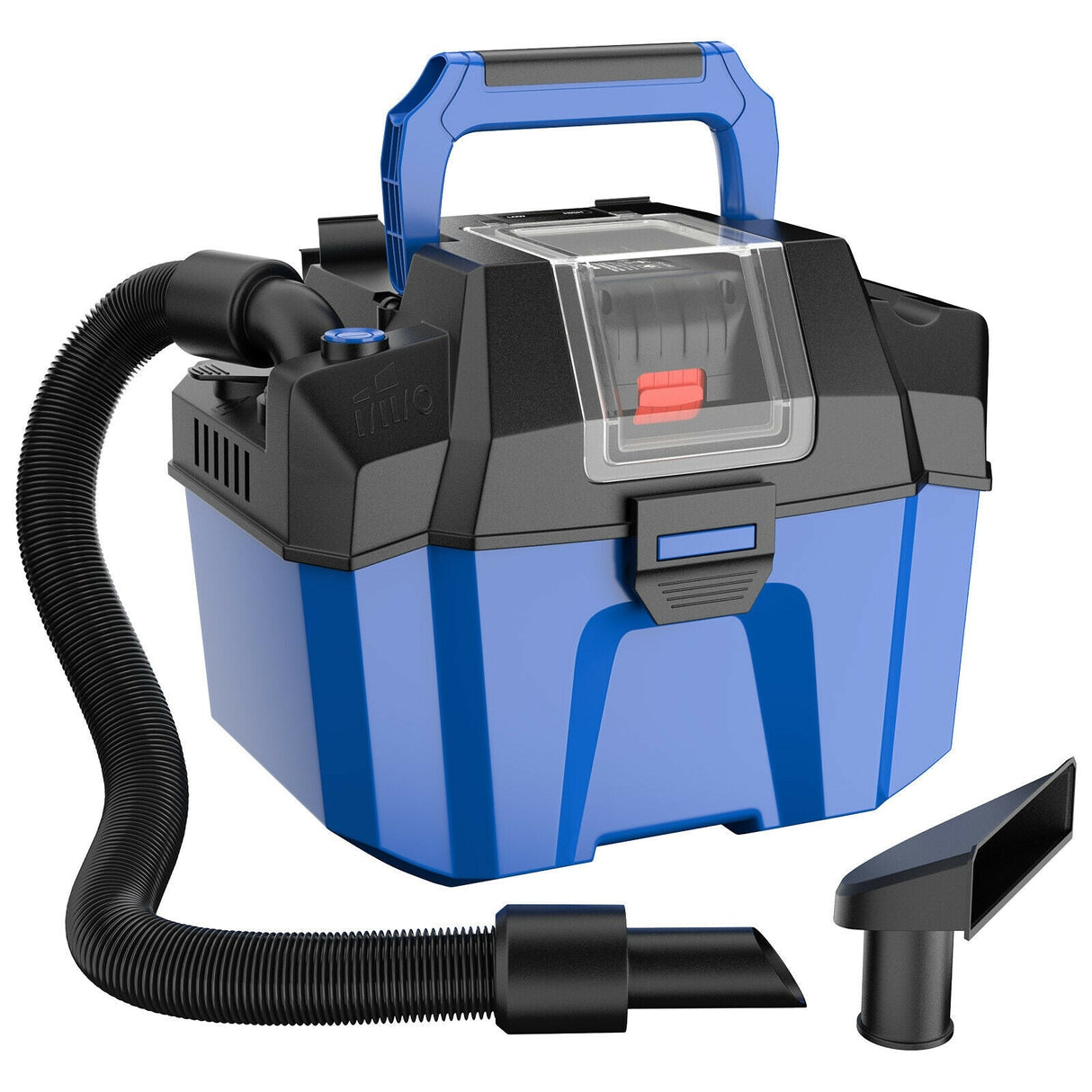 Aspiradora en seco y húmedo de 18 V, 2.7 galones, 4 HP de potencia máxima, inalámbrica, con batería de 2.0 Ah - Azul