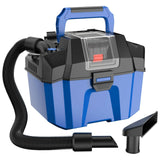 Aspiradora en seco y húmedo de 18 V, 2.7 galones, 4 HP de potencia máxima, inalámbrica, con batería de 2.0 Ah - Azul