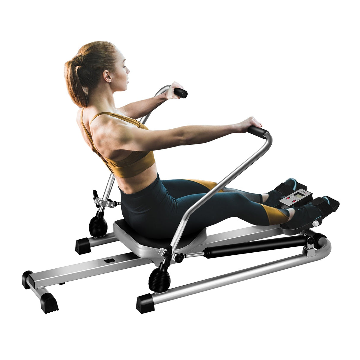 Máquina de remo de doble resistencia hidráulica ajustable para ejercicio