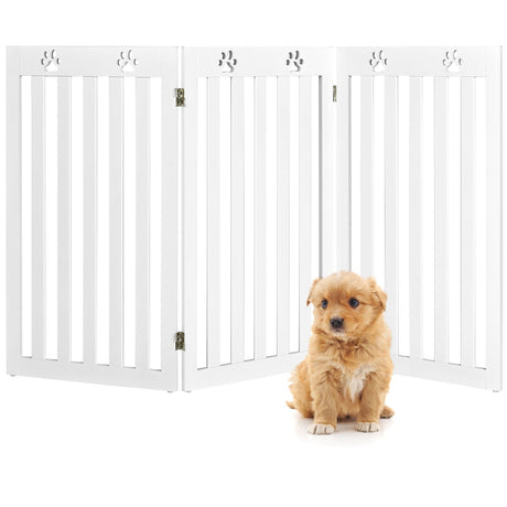 Puerta para mascotas independiente plegable de madera de 36 pulgadas con bisagra flexible de 360°