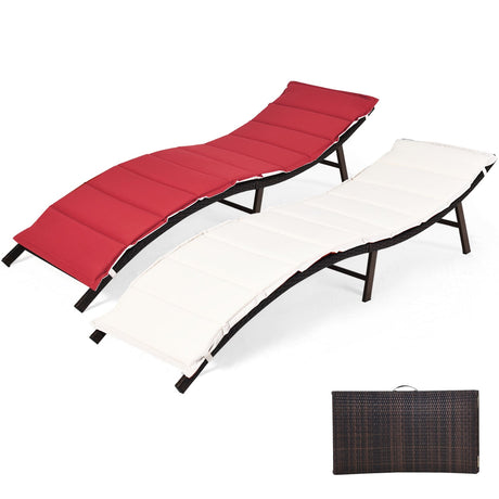 2 Sillas Plegables para Tumbona de Patio