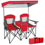 Sillas portátiles de camping plegables con dosel y portavasos