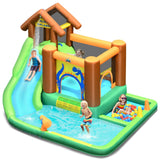 Tobogán Acuático Hinchable Casa de Rebotes Muro de Escalada sin Soplador
