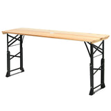 Mesa de Picnic Plegable de Madera para Exteriores de 66.5 Pulgadas con Alturas Ajustables