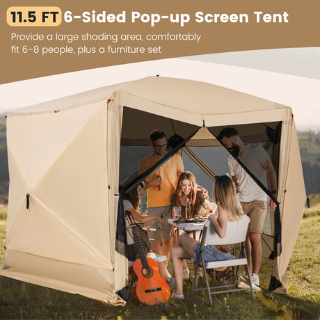 Carpa Pantalla Pop-up de 11.5 X 11.5 PIES con Bolsa de Transporte Portátil