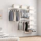 Adjustable Closet Organizer Kit with Shelves and Hanging Rods for 4 to 6 Feet