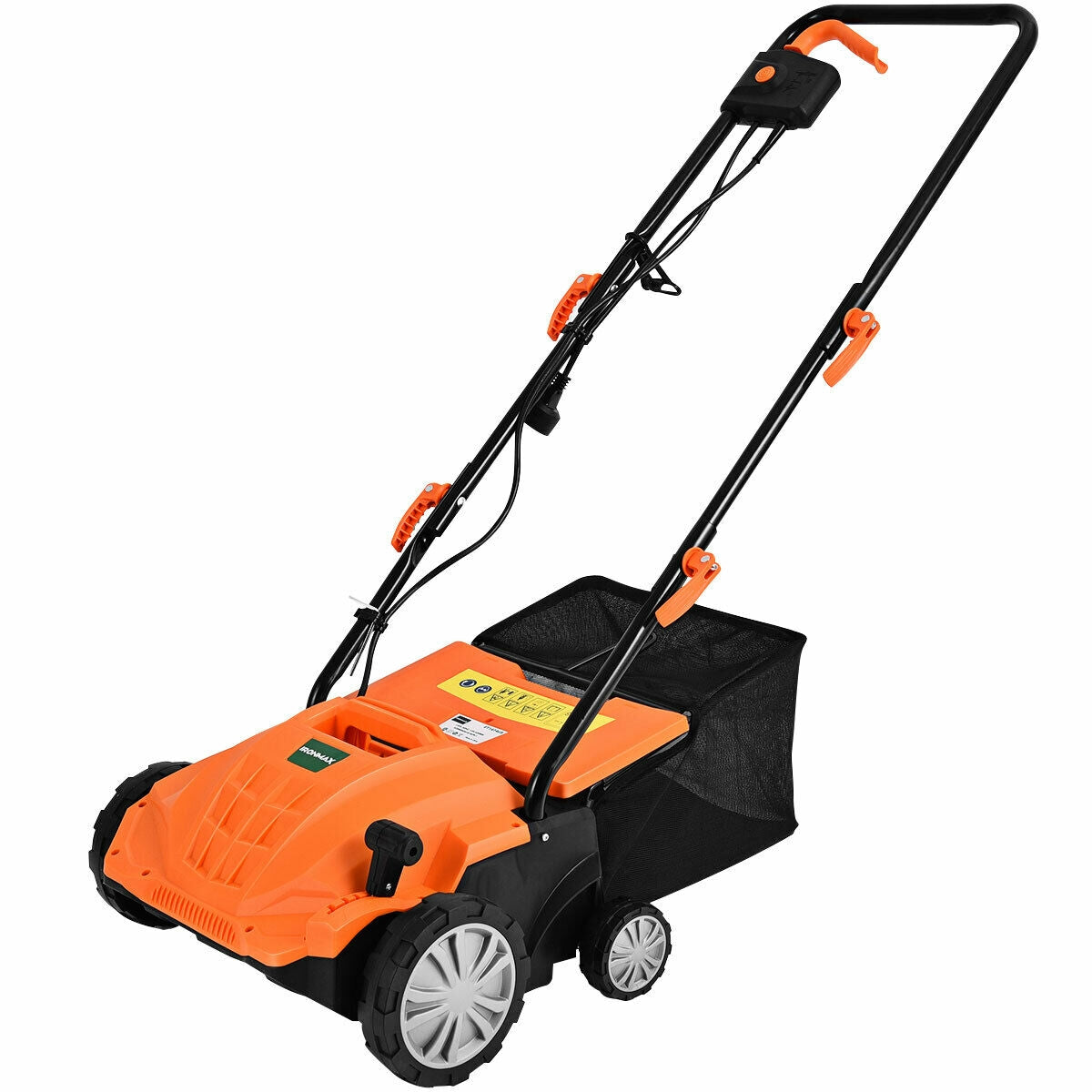 Escarificador eléctrico de 13 pulgadas y 12 amperios con bolsa recolectora y cuchillas extraíbles