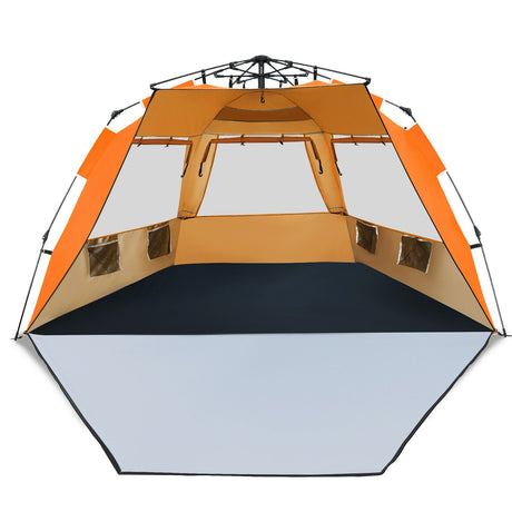 Carpa de playa desplegable fácil para 3-4 personas UPF 50+ Refugio solar portátil
