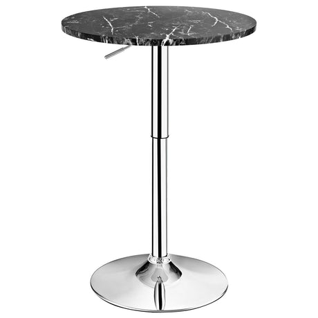 Mesa de Pub para Cóctel Giratoria 360° con Pata y Base Plateadas