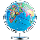 Globo terráqueo iluminado de 13 pulgadas, mapa giratorio 720° con luz LED