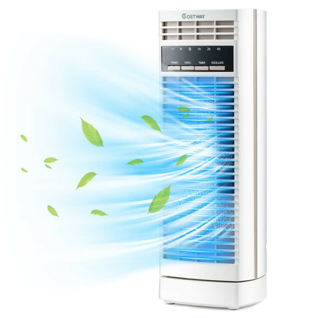 Miniventilador de torre oscilante de 14 pulgadas con 3 velocidades y temporizador, para escritorio