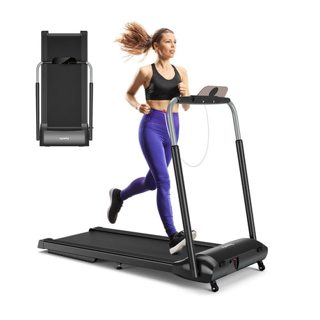 Cinta de Correr Plegable Compacta con Control de Aplicación por Pantalla Táctil - Negra