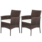 2 Sillones de ratán PE para exteriores con cojines extraíbles
