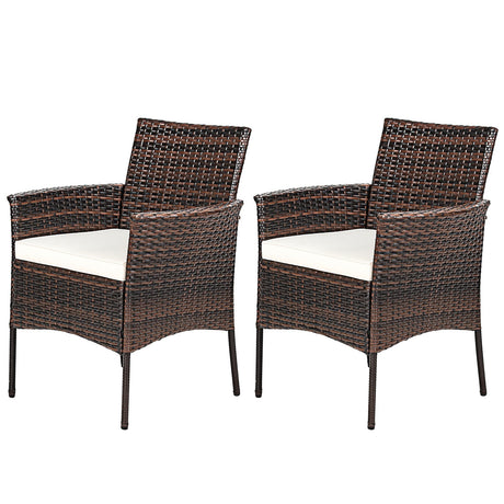 2 Sillones de ratán PE para exteriores con cojines extraíbles