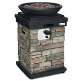 40000 BTU Columna Fogata de Propano para Exterior, Aspecto Realista, Calentador