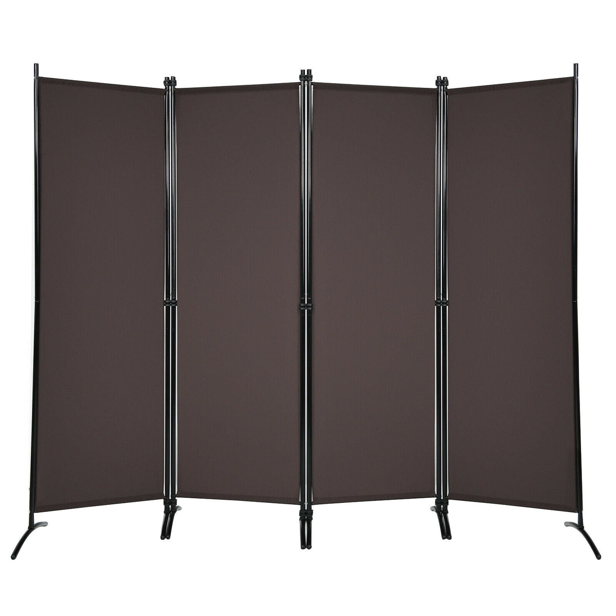 4-Panel Room Divider with Steel Frame