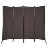 4-Panel Room Divider with Steel Frame