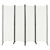 4-Panel Room Divider with Steel Frame