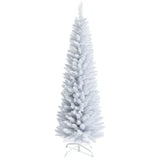 Árbol de Navidad artificial delgado tipo lápiz sin luces de 1,8 m con soporte metálico