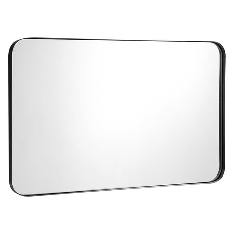 Espejo de pared rectangular con marco metálico de 32 x 20 pulgadas