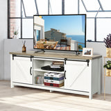 TV Stand Media Center Console Cabinet with Sliding Barn Door