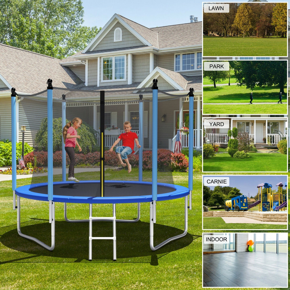 Trampolín exterior con red de seguridad-3 m