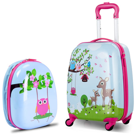 Juego de 2 piezas de equipaje de mochila de maleta ABS para niños