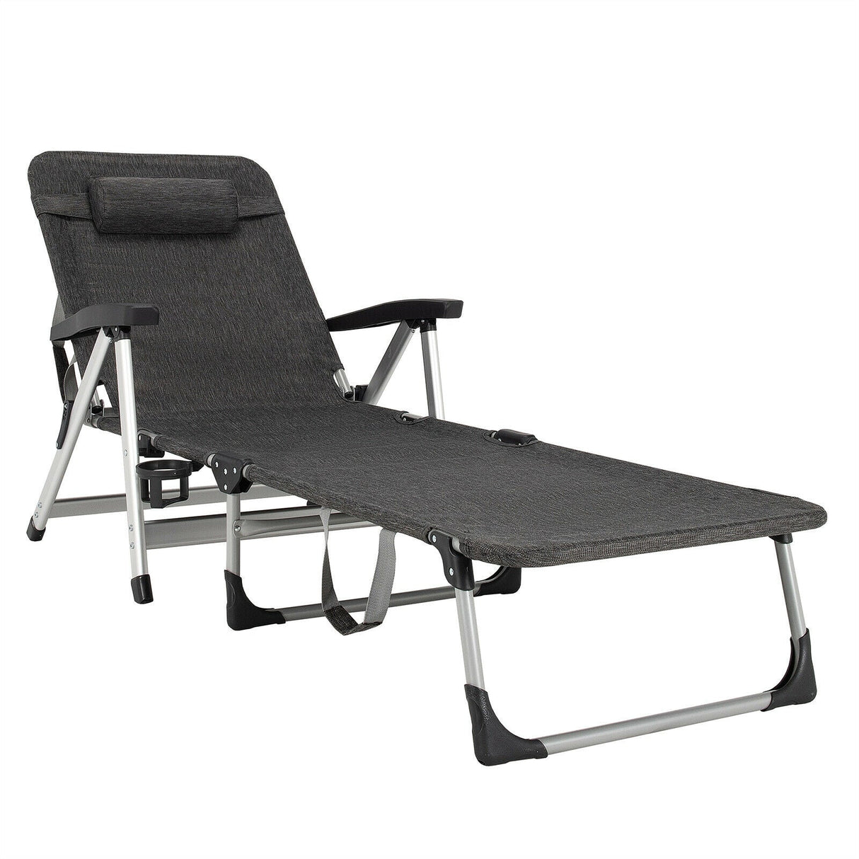 Tumbona Plegable de Playa con 7 Posiciones Ajustables