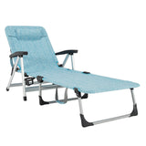 Tumbona Plegable de Playa con 7 Posiciones Ajustables