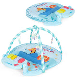 Baby Activity Play Piano Gym Mat with 5 Hanging Sensory Toys