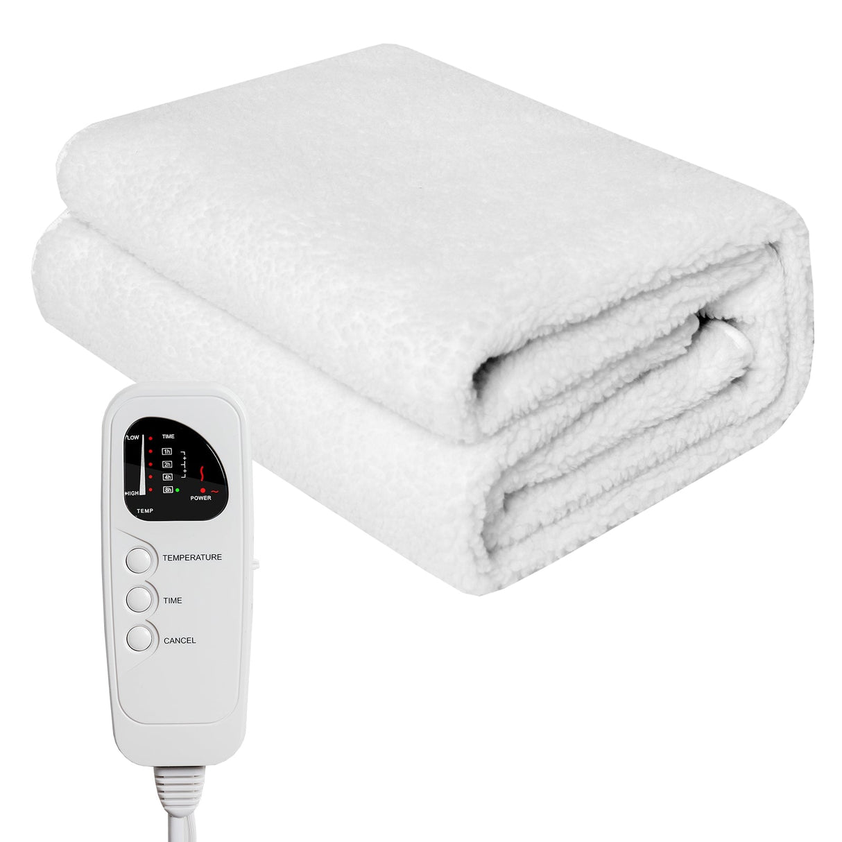 Calentador de cama de masaje de 71 x 31 pulgadas con almohadilla térmica con 5 configuraciones de calor