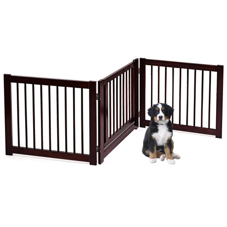 Valla de madera configurable plegable de 3 paneles para perros de 24 pulgadas